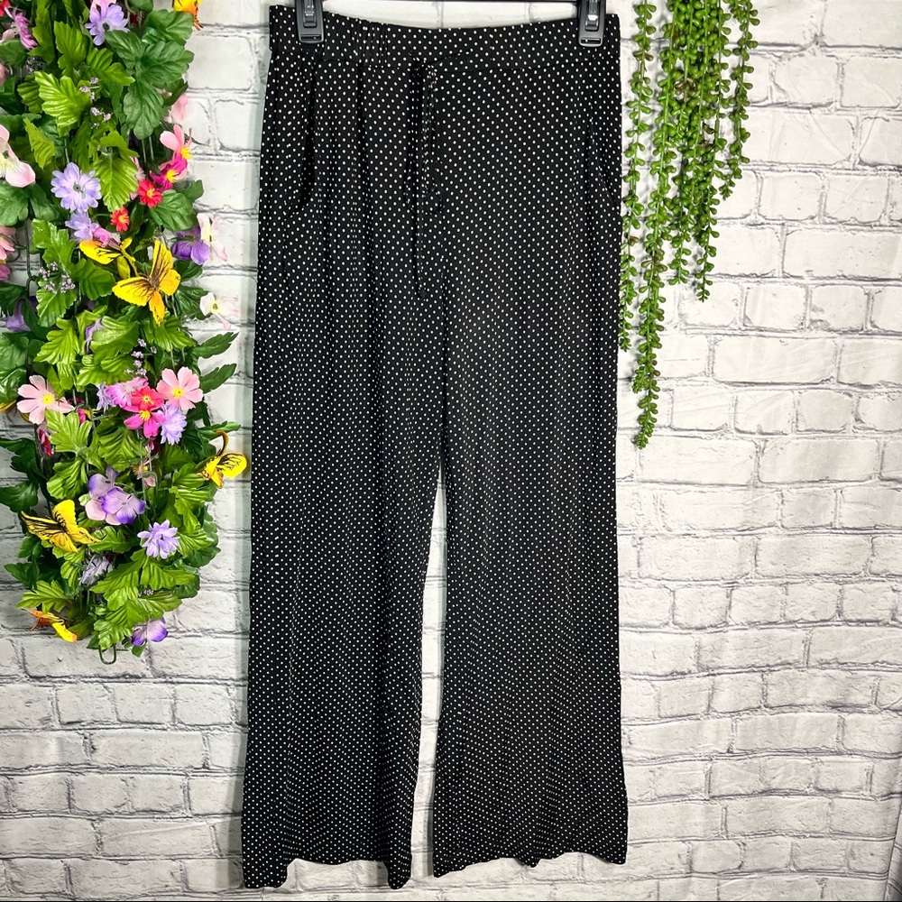 .,💙2/$40💙Vintage Nanette Lepore Polka Dot Printed Wide Leg Flowy Pants Size XS